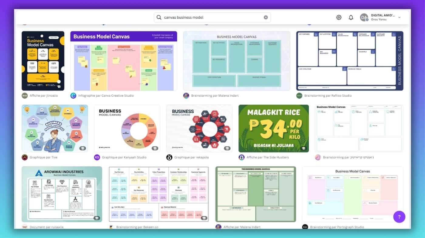 Modèles Canva pour les Entreprises